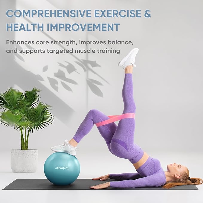 APEXUP Yoga Ball Exercise Ball Anti Slip Heavy Duty for Fitness, Balance & Core Workout