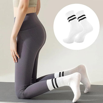 3 Pairs Non Slip Yoga Socks for Women Anti-skid Long Socks for Yoga, Barre, Ballet, Dance, Barefoot Workout Gym