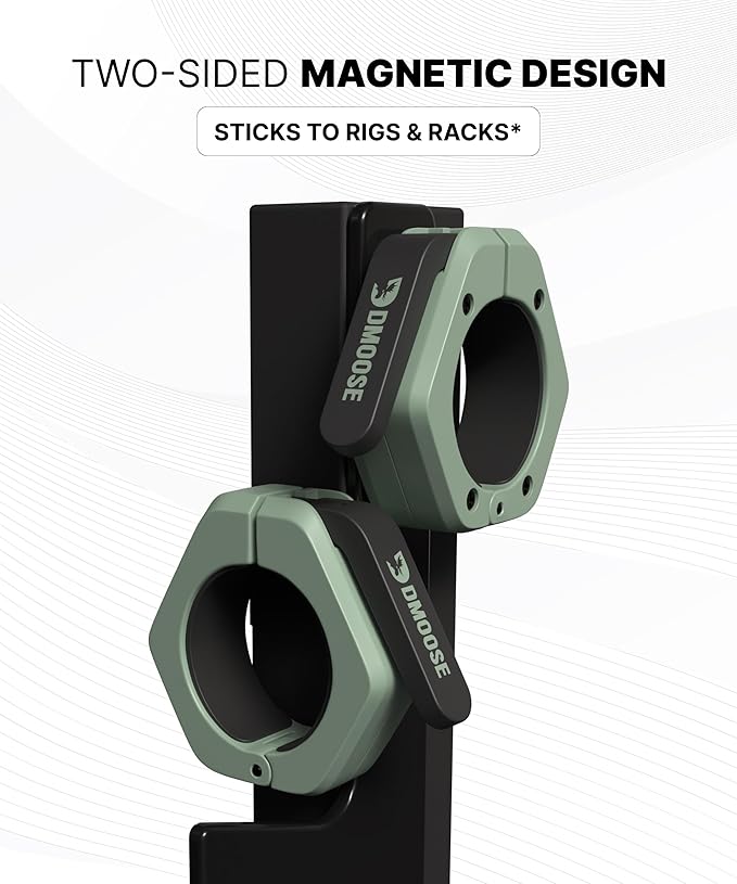 DMoose Fitness Barbell Clips 2 Inch (Pair) - Quick Release Olympic Barbell Clamps & Collars with Anti Slip TRP Grip for Secure Weightlifting and Powerlifting - Weight Clips for Bars at Home or Gym