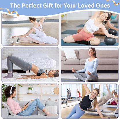 Non-Slip Pilates Socks with Grips for Women 5 Pairs Cute Yoga Socks Grippy for Yoga Barre Ballet