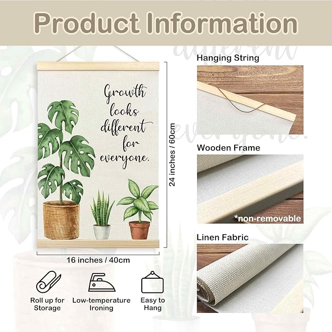 TLESKE Mental Health Poster Hanger Frame for Therapy Counseling Office, Motivational Inspirational Wall Art Decor for Classroom Nursery, Growth Looks Different for Everyone Poster Print, 16x24