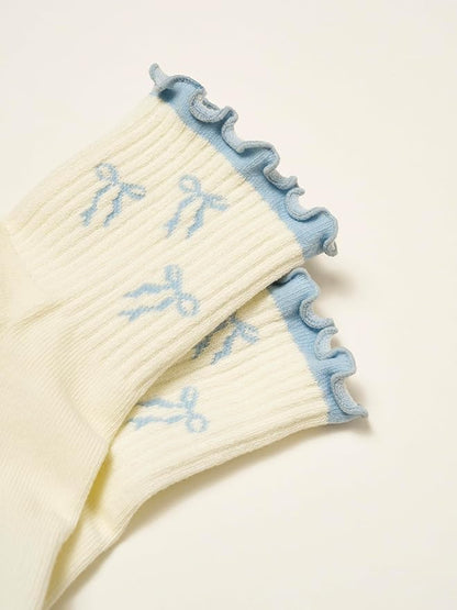 Crew Half Calf Grip Socks, Cutest Fruits Pilates Socks, Ruffle socks, Non-Slip, Barre Yoga Fitness