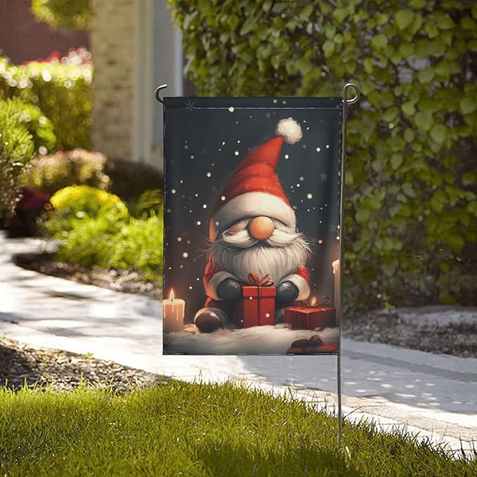 Gnome Garden Flag 12x18 In Double Sided Yard Flags Lawn Sign Decor No Flagstand
