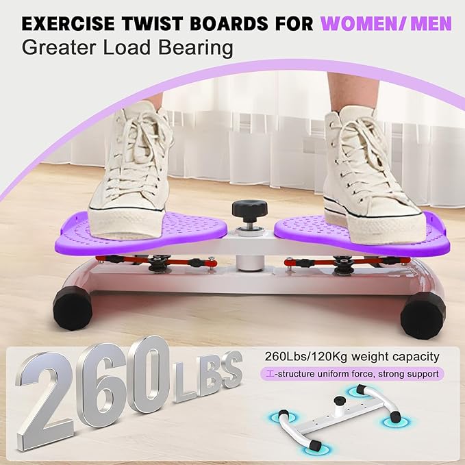 Waist Twisting Machine, Noiseless Ab Twist Board, 260 lbs Capacity, Twist Exercise Machine Home Gym Fitness Tool for Women Slim Waist and Core Ab Exercise