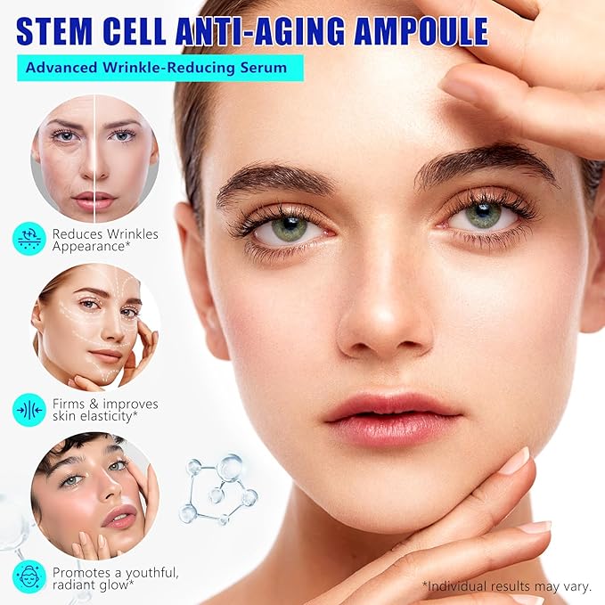 Stem Cell Serum for Face, Stem Cell Anti-Aging Serum for Women, Supports Anti-Wrinkle, Hydrate, Firm & Improve Skin Elasticity, and Renew Your Skin for a Youthful Glow (1.2 Fl Oz)
