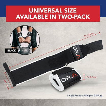 Doctor-Developed Gym Wrist Wraps, wrist compression brace for Workout, weightlifting straps, wrist wraps for weightlifting for Wrist Support, lifting straps gym for Men Women (Black&White)