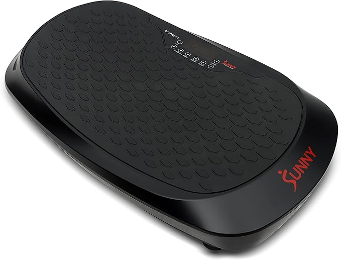 Sunny Health & Fitness Fitboard Vibration Platform Exercise Machine with Multiple Speed Settings and Vibration Modes for Multipurpose Workouts