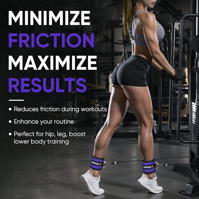 APEXUP Ankle Strap for Cable Machine, Ankle Resistance Bands, Cable Kick Back Straps for Gym, Glute Workouts, Leg Extensions, Adjustable Straps with Neoprene Padding