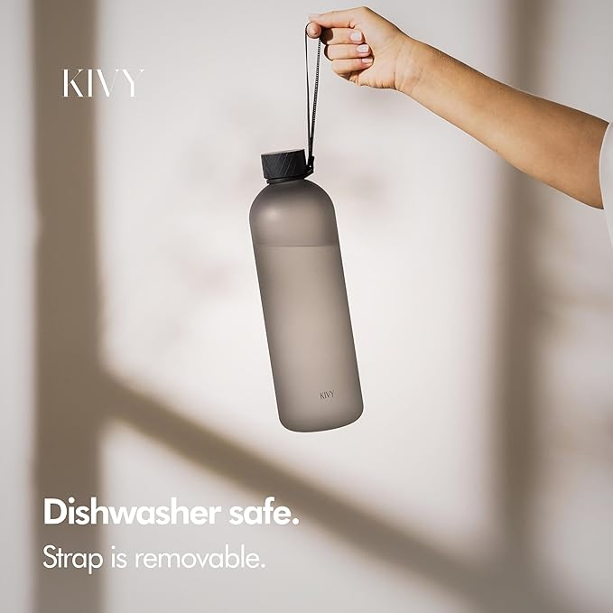 KIVY Tritan Water Bottle 2nd Generation (Ash Black, 50oz)
