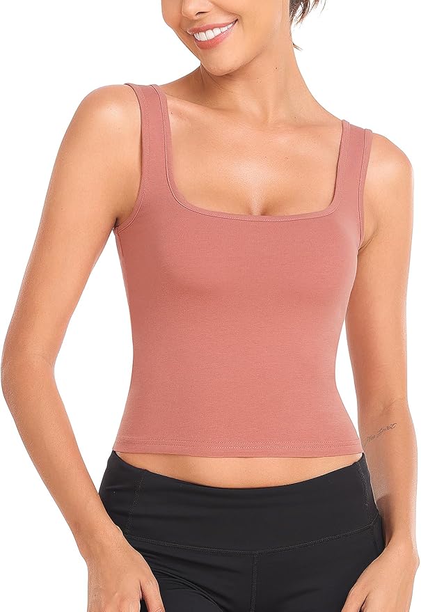 Porvike Sports Crop Tank Tops for Women Cropped Workout Tops Racerback Running Yoga Tanks Cotton Sleeveless Gym Shirts 3 Pack