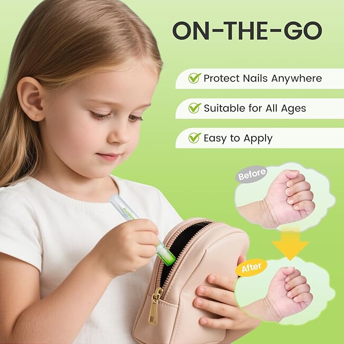 RUNBEN Nail Biting Treatment for Kids & Baby Bitter Taste Nail Care Pen to Stop Thumb Sucking & Biting Nails, Toddlers Safe & Natural Formula, 2-in-1 Repair & Deterrent (0.14 oz)