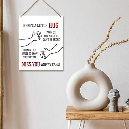 Valentine Day Gift for Couple Girlfriend Wife Husband Miss You Long Distance Gift for Besties Sister Friend Home Decor Hanging Plaque With Rope Wall Decor Wood Sign Door Shelf Bedroom Decor -22