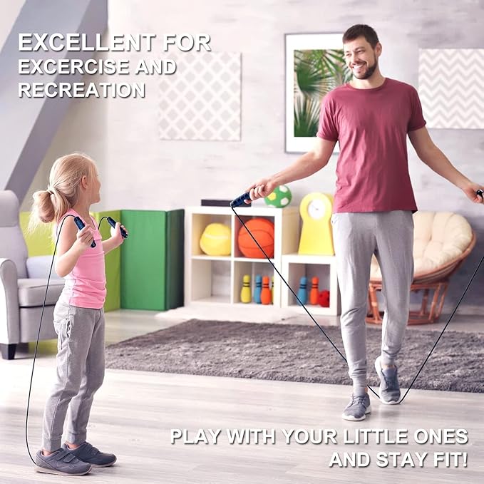 Jump Rope Workout Fitness Exercise Equipment Home Gym, Men Women and kids, Health,From Only U, (Multiple Colors)