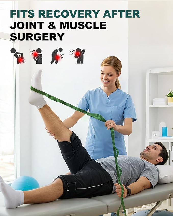 Trideer Stretching Strap Yoga Strap Physical Therapy for Home Workout, Exercise, Pilates and Gymnastics, 10 Loops Non-Elastic Stretch Bands with Aesthetic Packaging for Women & Men