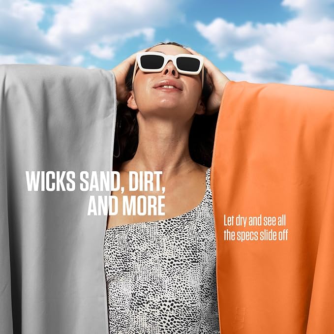 VENTURE 4TH Quick Dry Towel. Microfiber Travel Towel Ideal for Camping, Hiking, Backpacking, Gym. Lightweight & Fast Drying Travel Towels for Body. Compact & Easy to Pack - Orange Medium