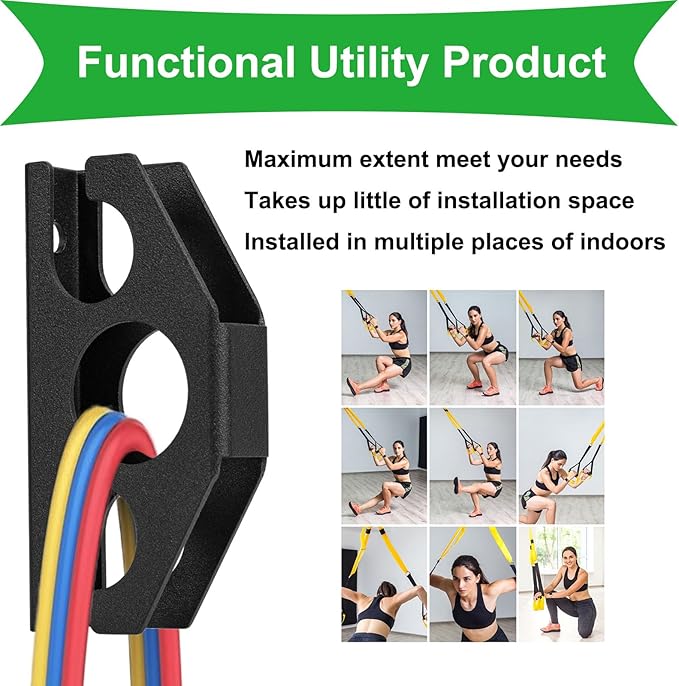 Resistance Band Wall Anchors, Workout Wall Mount Hooks,Wall Mount Anchors Home Gym Accessories Equipment for Body Weight Straps, Strength Training, Physical Therapy Exercise