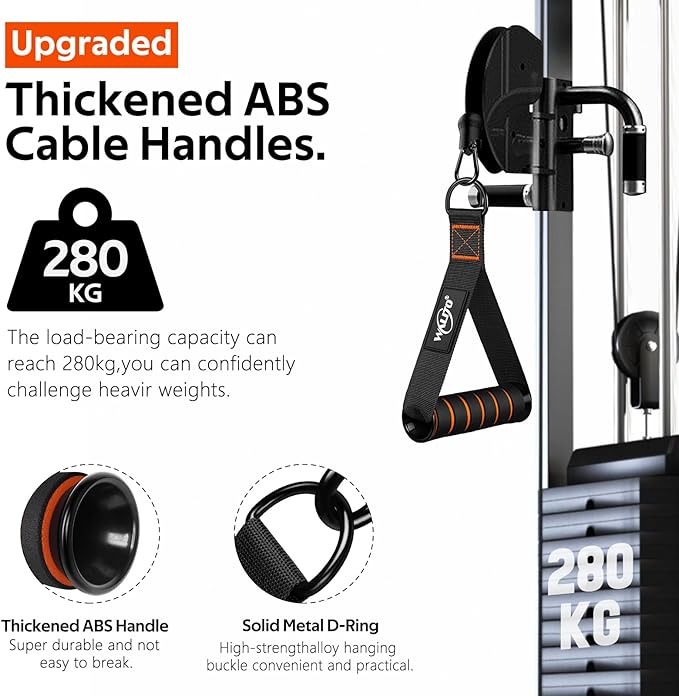 WALITO Exercise Handles, Replacement Cable Machine Attachments for Home Gym Equipment, Pulley System, Pilates, Resistance Bands, Strength Trainer, Heavy Duty Working Out Handles