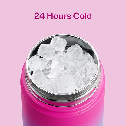 Insulated Water Bottle with Straw Stainless Steel Water Bottle, Leak-Proof, BPA-Free, Double Wall Vacuum Keeps Cold for 24 Hours for Sports, Travel, School (18 oz, Lime Sorbet)