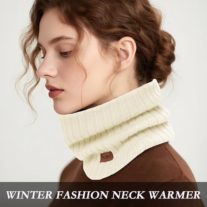 Neck Warmer Gaiter, Winter Fleece Lined Face Mask Scarf for Men Women, Thick Warm Cold Weather Running Ski Neck Cover