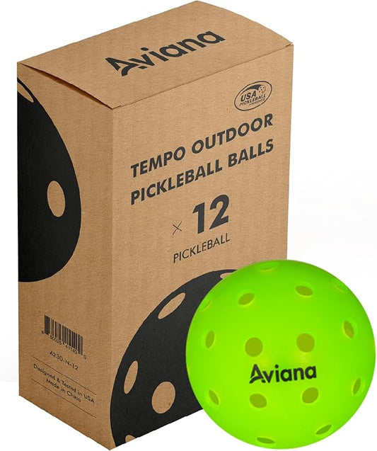 Pickleball Balls 40 Holes Premium Outdoor Pickleball Balls | 3, 6,12 Packs USAPA Approved Tournament and Competition Ball | Consistent Bounce, Suitable for All Competition Neon