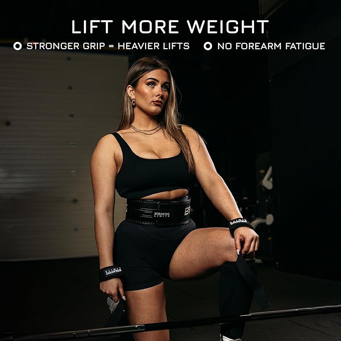 Breaking Limits Gym Straps Weight Lifting Wrist Wraps Bundle – Workout Lifting Straps for Deadlift – Wrist Straps for Weightlifting Men & Women - Muñequeras Para Gym