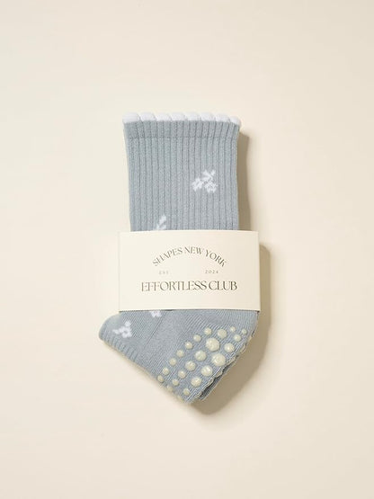 Crew Half Calf Grip Socks, Cutest Fruits Pilates Socks, Ruffle socks, Non-Slip, Barre Yoga Fitness
