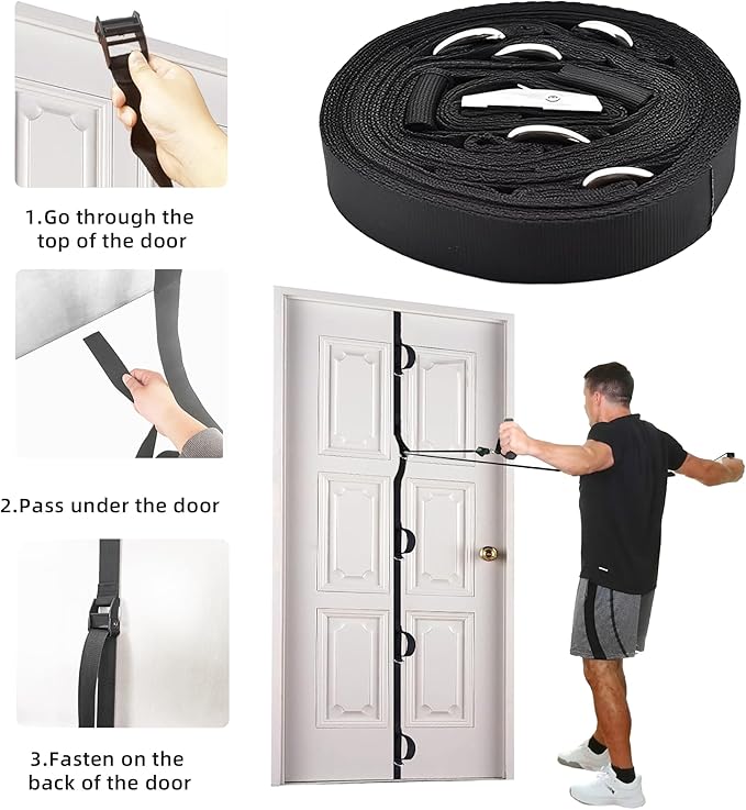 Resistance Band Set. Exercise Bands with Handles, Door Anchor and Ankle Strap. Home Gym, Supports Full-Body Workouts - with Training Guide and Fitness Video