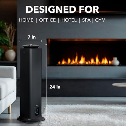 Tower Home Scent Diffuser, Covers 3500 Sq Ft, Essential Oil Diffuser for Home, Office & Spa, Waterless Aromatherapy Diffuser, Bluetooth, Quiet, Scheduled Timer, Black (Oil Sold Separately)