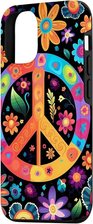 iPhone 12/12 Pro Peace Sign Hippie Floral Case
