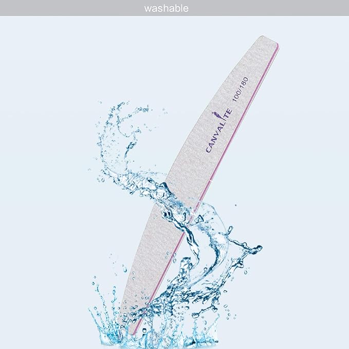 Canvalite 25 PCS Nail File Professional Nail Files Reusable Double Sided Emery Board(100/180 Grit) Nail Styling Tools for Home and Salon Use