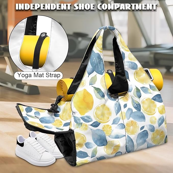 Yoga Mat Bag for Women Men Large Carryall Tote with Adjustable Shoulder Strap for Gym Yoga Travel Pilates Office