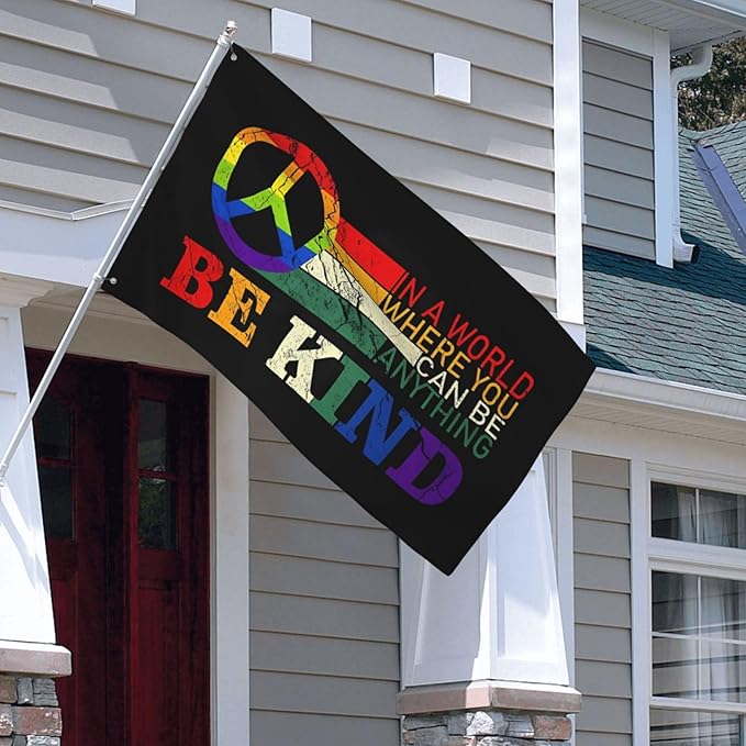 In A World Where You Can Be Anything Be Kind Flag 3x5 Ft Peace Flag Fade Proof Outdoor Indoor With Metal Grommets Peace Banner Home House Garden Yard Decorative Sign