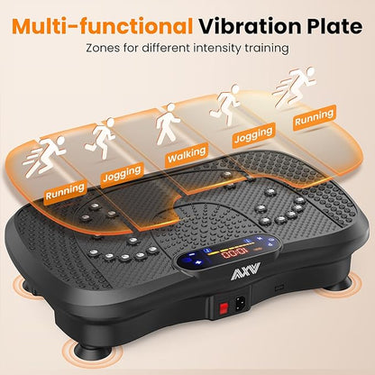AXV Vibration Plate Fitness Platform Exercise Machine Vibrating Shaking Full Body Shaker Workout Vibrate Stand Shake Board Sport Gym for Weight Loss Fat Burner for Women Men