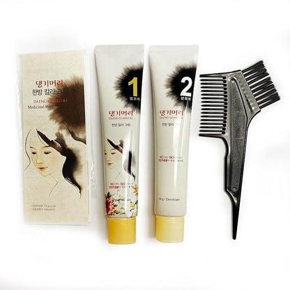 Daeng Gi Meo Ri – Korean Herbal Hair Dye Color Cream [Dark Brown] - PPD-Free Gray Coverage, Hair Protection, High-Keratin Formula, 5 Oz