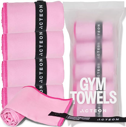 Acteon Microfiber Gym Towels 5 Pack – Quick Dry, Silver ION Odor-Free, Super Absorbent Sweat Towels for Women, Workout, Yoga, Tennis, Running, Swimming, Travel – 16x30.5 Inch (Lavender Rose)
