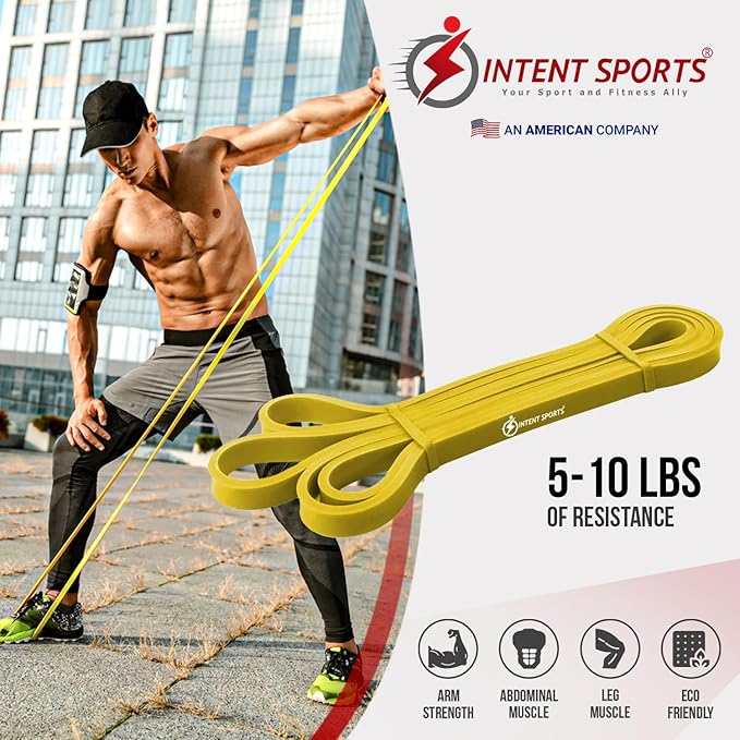 INTENT SPORTS Pull Up Assist Bands – Assistance and Resistance Bands for Pull-Up, Fitness, Body Stretching, Mobility Work, Weightlifting, Heavy Duty - Single/Set – Exercise Videos - eBook!