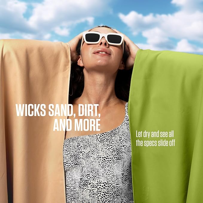 VENTURE 4TH Quick Dry Towel. Microfiber Travel Towel Ideal for Camping, Hiking, Backpacking, Gym. Lightweight & Fast Drying Travel Towels for Body. Compact & Easy to Pack - Lime Extra Large
