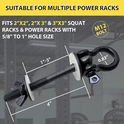 Power Rack Attachments with Silicone gaskets for Resistance Band. O-Ring Attachment for Power Rack Squat Racks. Band Pegs for 1-3 inch Power Rack(2 Pack)