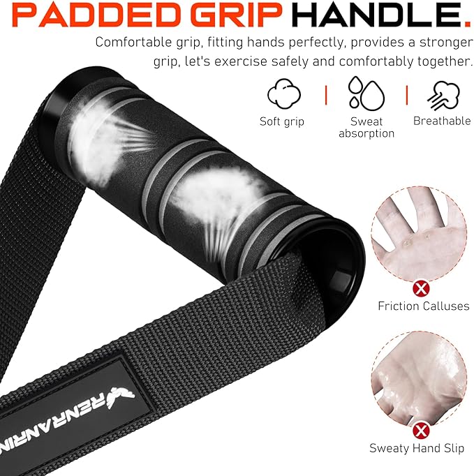 RENRANRING Gym Exercise Handles, Replacement Handle Attachments for Cable Machine Pulleys, Resistance Band and Strength Trainer, Pull Down Workout Accessories, Home Gym Add On Equipment