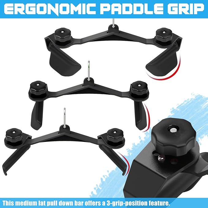 KORIKAHM Adjustable Lat Pull down Bar, Cable Machine Attachments for Gym, Home Gym Fitness T-bar Row Pulldown Attachments, Lat Pull Down Machine Wide Grip Neutral Grip Handle