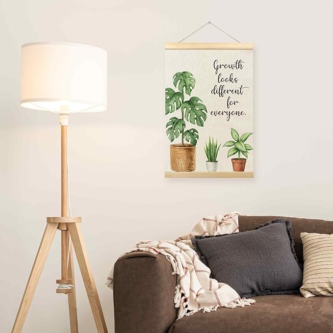 TLESKE Mental Health Poster Hanger Frame for Therapy Counseling Office, Motivational Inspirational Wall Art Decor for Classroom Nursery, Growth Looks Different for Everyone Poster Print, 16x24