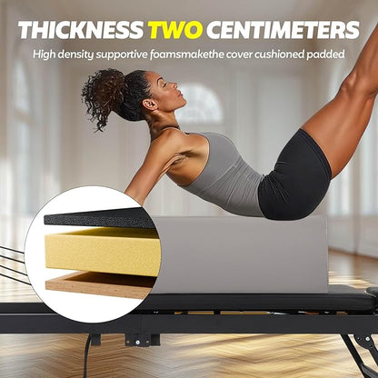 FAHKNS Portable Pilates Reformer Sitting Box, Non-Slip Pilates Sit Boxs for Home Workout, Pilates Exercise Accessories for Pilates Refomer/Board, Posture Correction