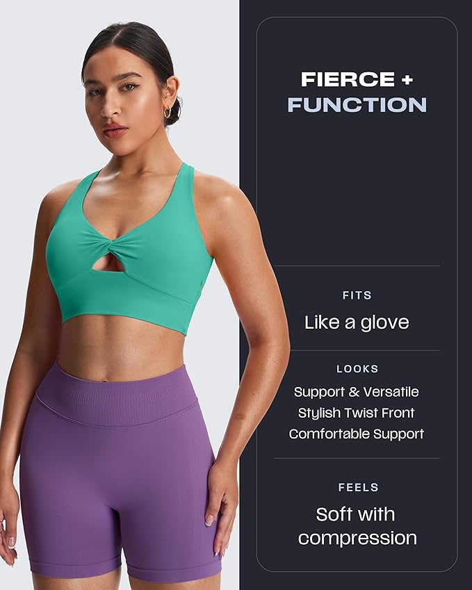 Aoxjox Women's Workout Sports Bras Twist Front Fitness Training Gym Bra Yoga Crop Lola Tank