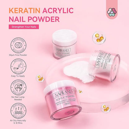SAVILAND Acrylic Nail Kit with Drill: Professional Nail Kit Acrylic Set for Beginners with Everything Gel Polish U V Light Decorations for Home Salon Gift Set