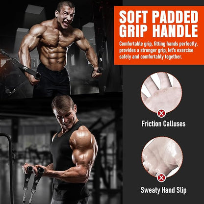 Heavy Duty Exercise Handles, Gym Cable Handles for Cable Machine Attachments, D Handle Cable Attachments, Handles for Resistance Bands, Workout Accessories, Fitness Equipment for Home Gym