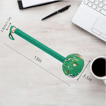 13 Inch Long Handle Mugwort Meridian Massage Hammer, Manual Back Massager for Soothing and Relieving Shoulder, Neck and Muscle Pain, Portable Massage Hammer for Home, Travel, Office.