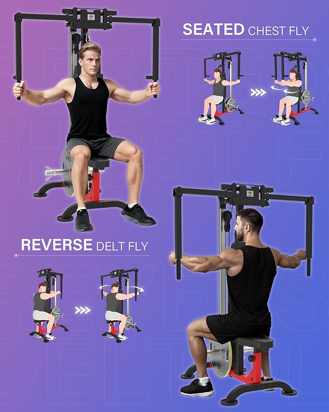 Chest Fly Machine PEC Deck: Fly and Reverse Delt Machine Adjustable Upper Body Home Gym Ab Workout Butterfly Machine for Chest, Back, Pectoral, Rear Deltoid and Shoulder Training