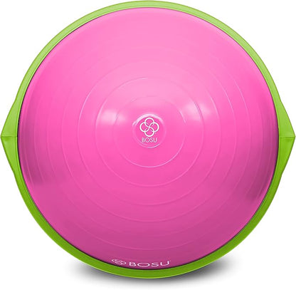 Bosu Balance Ball Exercise Trainer, Home Gym Equipment w/ Guided Workouts & Pump, 26", Blue - Inflatable Fitness Platform for Strength Training, Standing, Balancing, and Core Workout