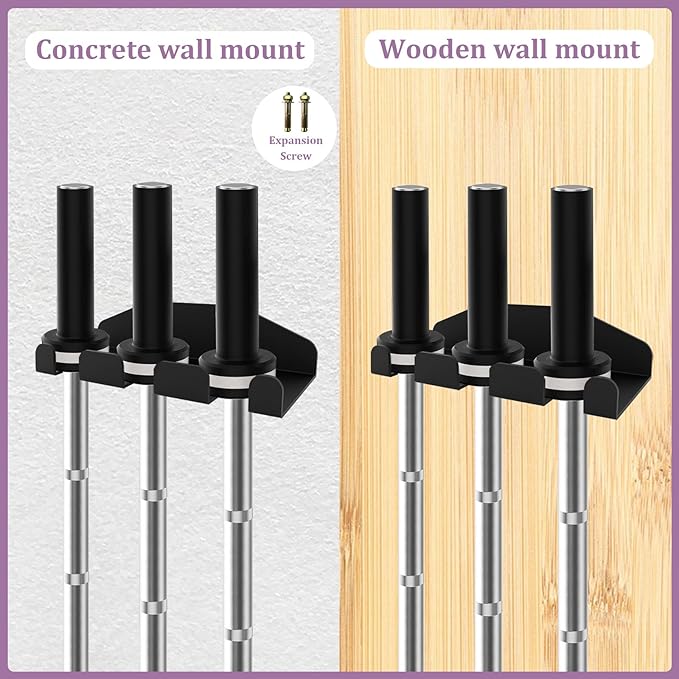 Barbell Storage Rack, Vertical Hanging Barbell Rack, Heavy Duty Wall Mounted Barbell Holder, Olympic Wall Mount Barbell Holder Space Saving Bar Holder Suitable for Garage, Gym, Home Fitness