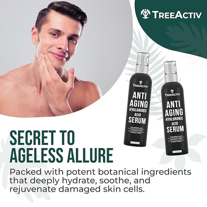 Anti-Aging Hyaluronic Acid Serum for Face 2 oz, Hydrating Wrinkle Repair for Skin Care, Pure Hyaluronic Acid Face Serum for Women, Oil-Free Anti-Aging for Advanced Skin Repair TreeActiv